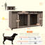 Meuble de rangement pour chien avec cloison amovible pour 2 petits chiens ou 1 grand chien Pawhut