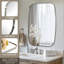 Miroir de salle de bain ovale moderne | Cadre en acier inoxydable-424648690-424648689
