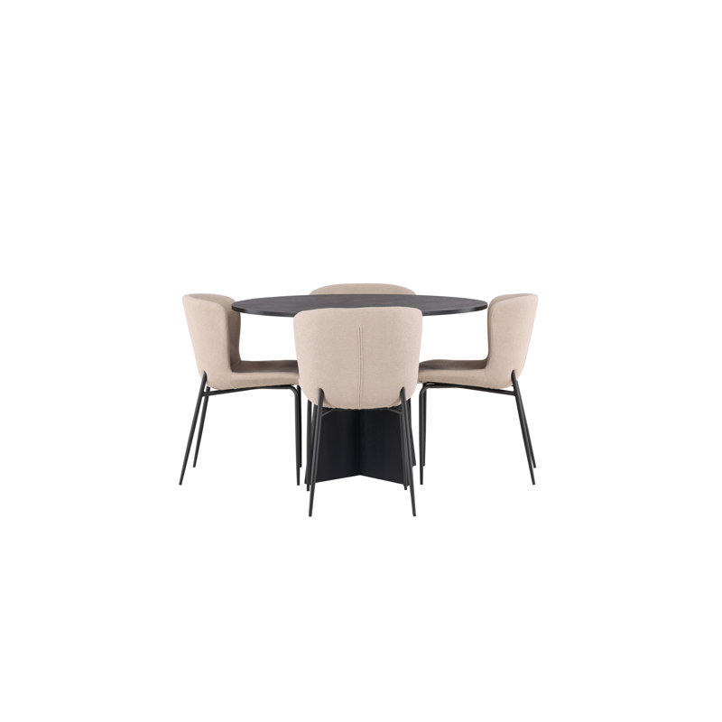 Maguire 4 - Person Dining Set, Dark Grey, Dark Grey