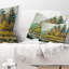 Coussin lombaire paysage rivière sur un déclin