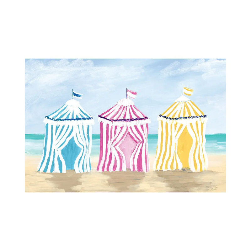 Beach Cabanas by Julie Derice - Wrapped Canvas Gallery-Wrapped Canvas Giclée, 20.32 cm H x 30.48 cm W