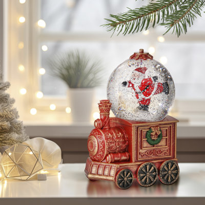 8" Led  Santa Train Water Globe