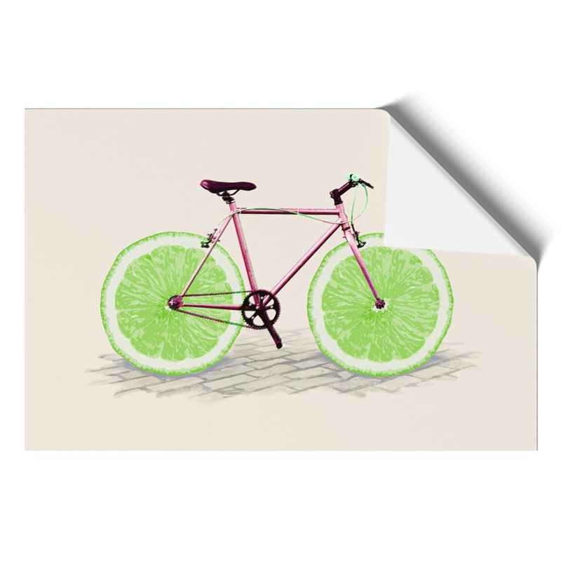 Lime Bicycle - Frameless Print, 42cm H x 59cm W x 0.1cm D