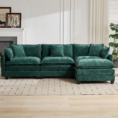 Canapé modulaire en L surdimensionné avec repose-pieds Schmucker