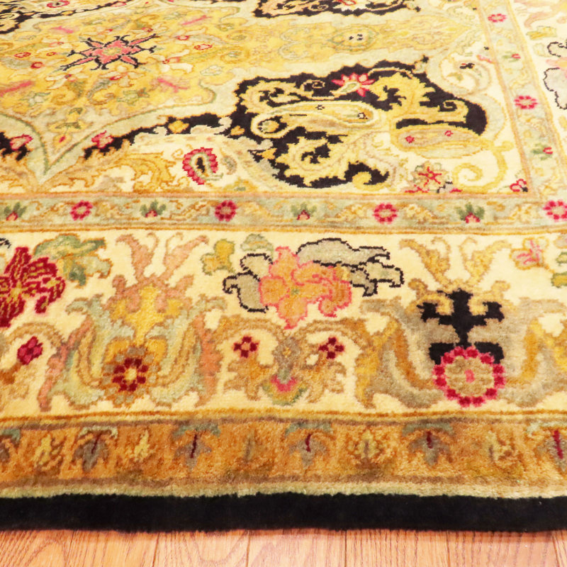 Golden Age Hand Knotted Wool Area Rug, Rectangle 5' x 7'
