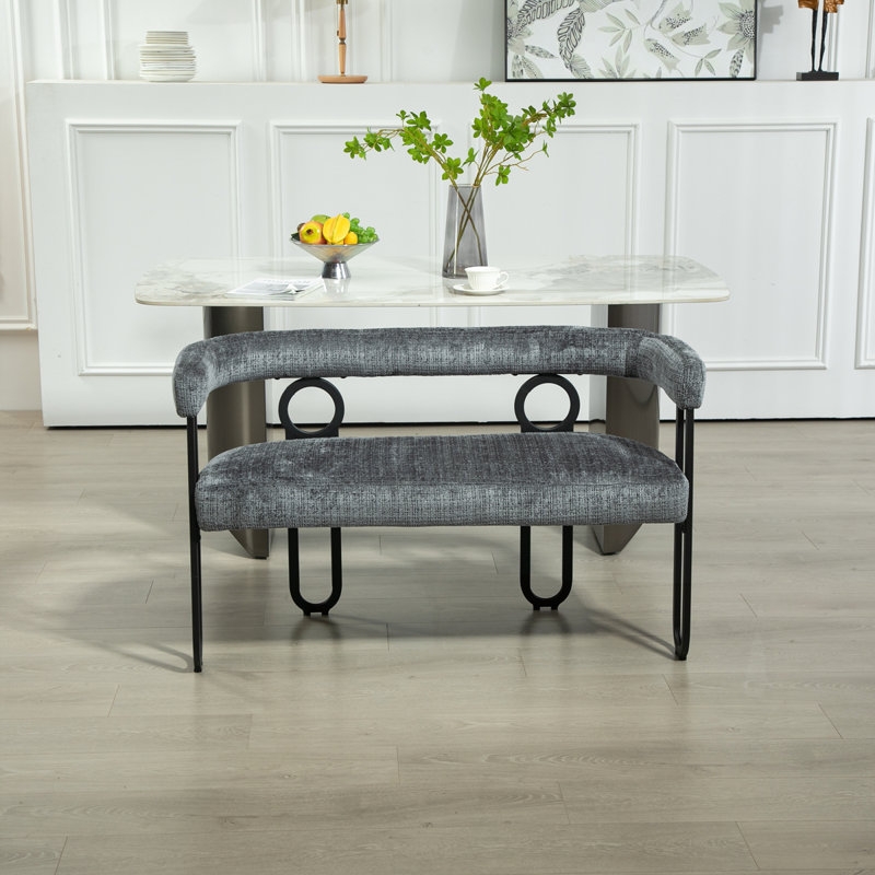 Causeuse House Hold avec accoudoirs et pieds en métal, Gris