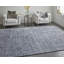 Tapis abstrait gris / bleu en chenille tissé à la machine-1315855015