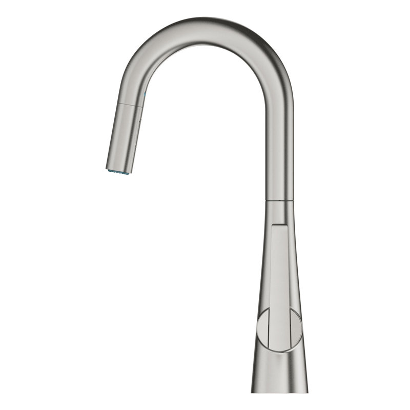 Robinet de cuisine à poignée simple Zedra, Acier hyper durable