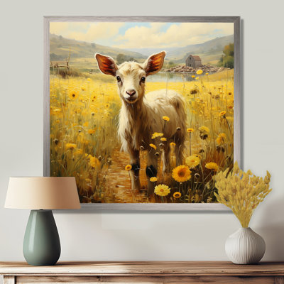 Adorable portrait de chèvre dans un pré II - impressions encadrées de chèvre