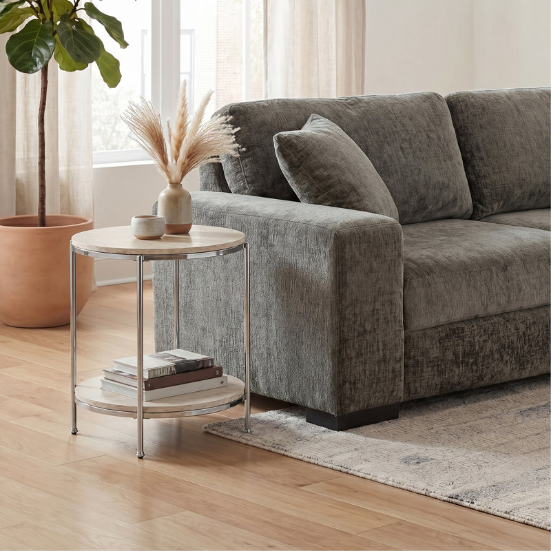 Table de bout Stamper, Chrome