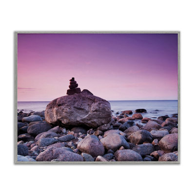 Stacked Rocks on Shore Giclee Art by Incado