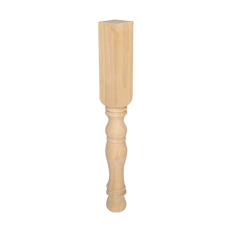 34-1/2in Unfinished Solid Maple Wood Island Leg