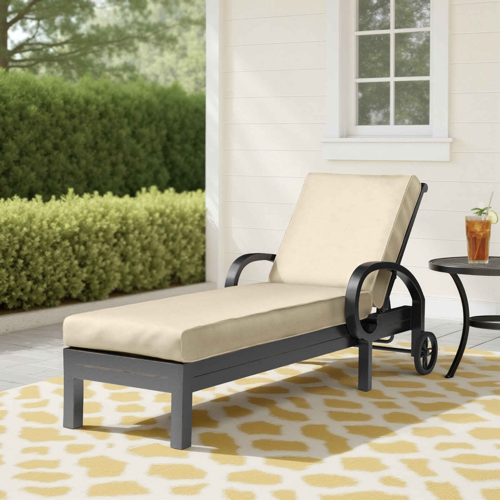 Monterey 32" Sunbrella® Patio Chaise Lounge, Linen Stone Sunbrella®