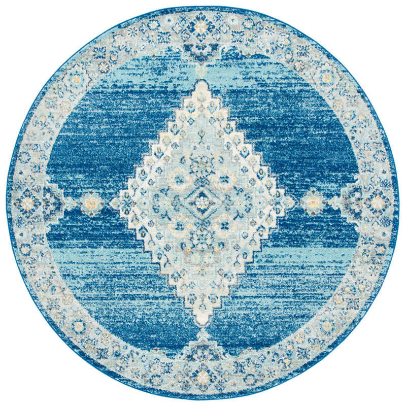 Christa Navy/Cream Rug, Round 6'7"