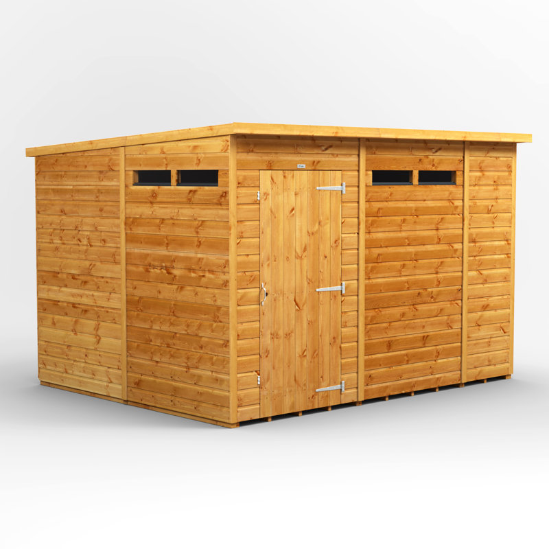 Powersheds 10 x 8ft Timber Tongue & Groove Pent Garden Shed Security Shed