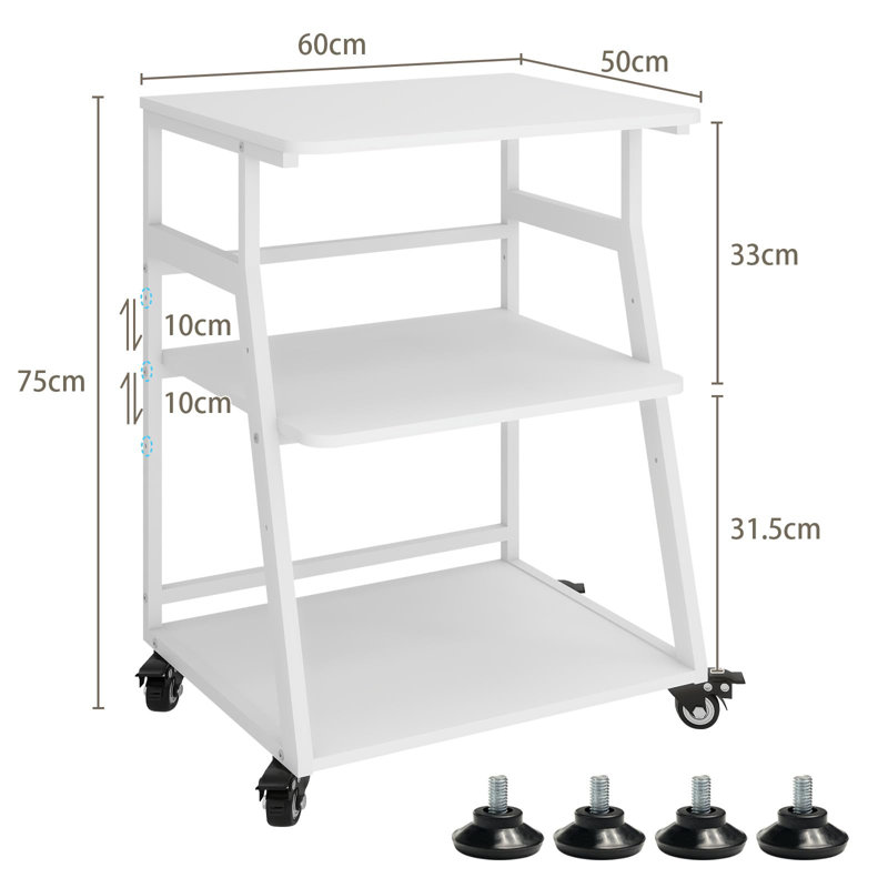 75cm H x 60cm W Printer Stand with Wheels