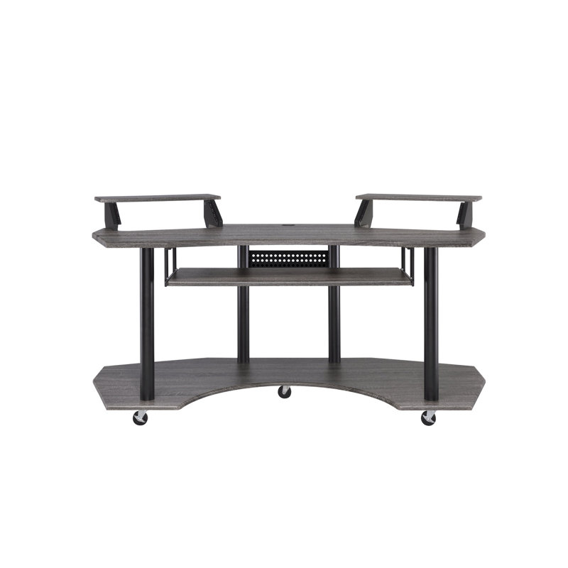 Bureau musical 71 po en chêne noir - Table de bureau ergonomique