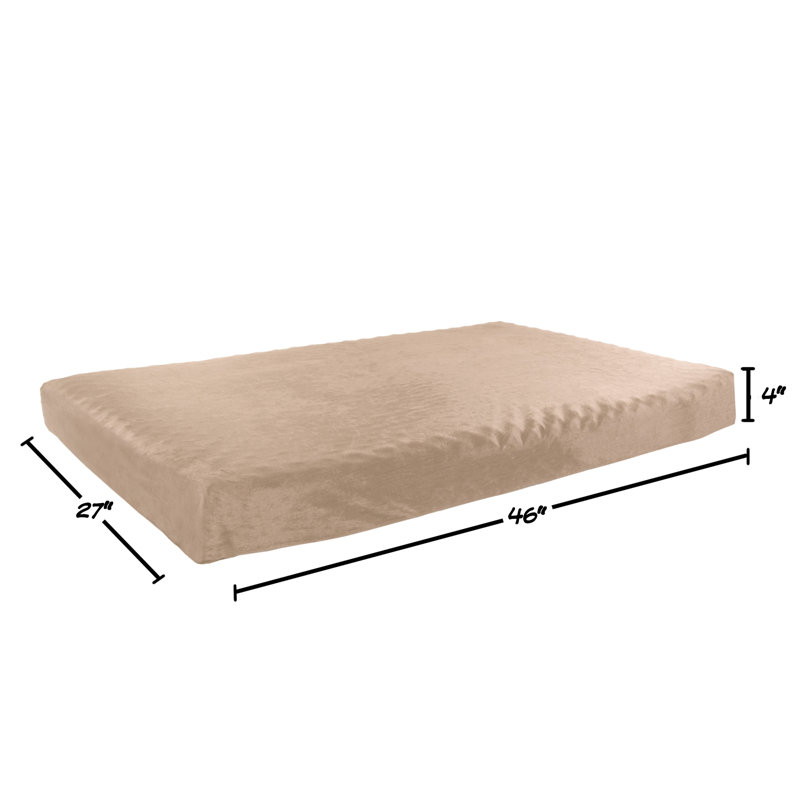 Lit pour chien orthopédique à 2 couches PETMAker, Grand (l 27 po x P 46 po x H 4 po), Brun clair