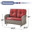 Gaetanino 49.5" Wide PE Wicker Outdoor Patio Glider Loveseat with Cushions-1925614217-1925614219