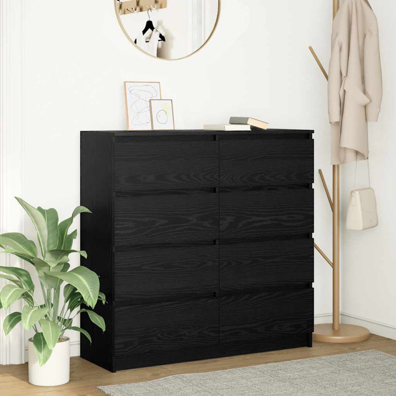 Sideboard 100X35x99 Cm Engineered Wood, Black Oak