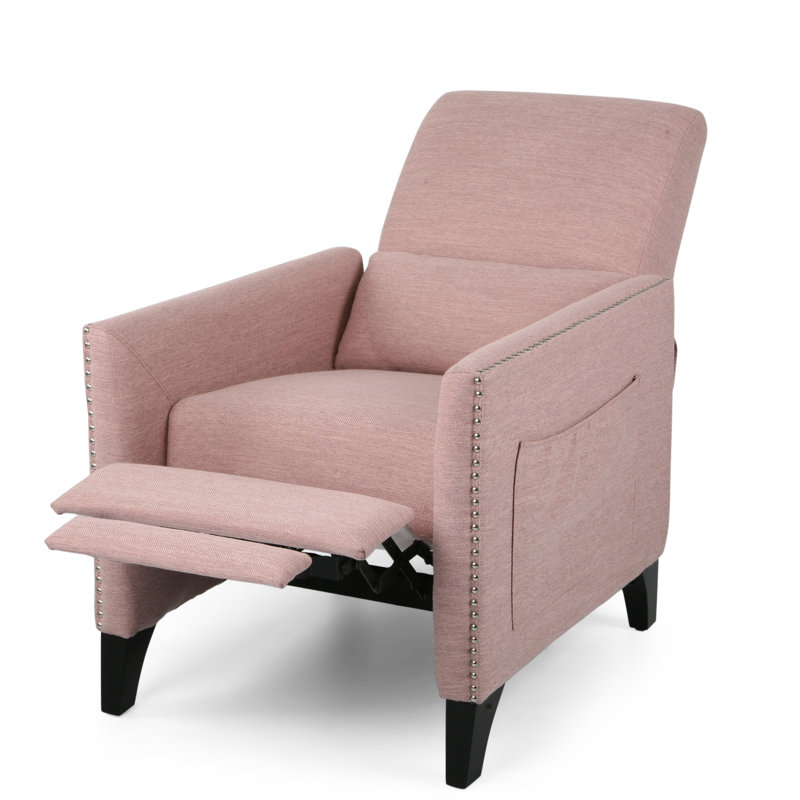 Aresha Upholstered Recliner, Light Blush