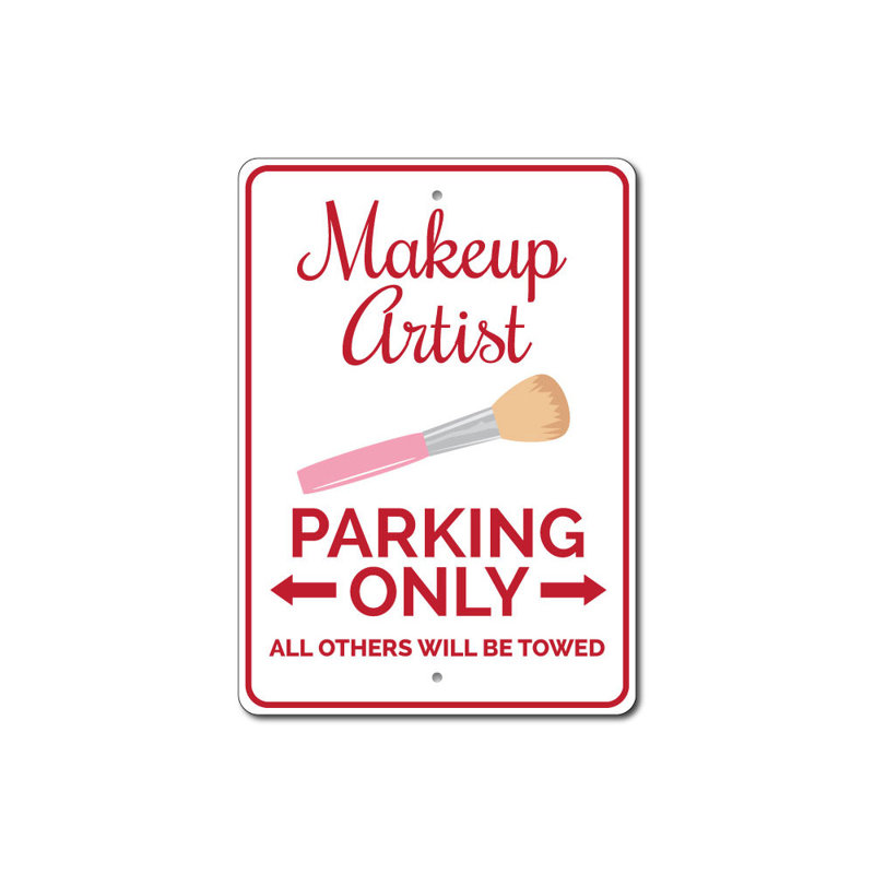 Enseigne de maquillage pour maquilleur, H 10 po x l 14 po x P 0,04 po