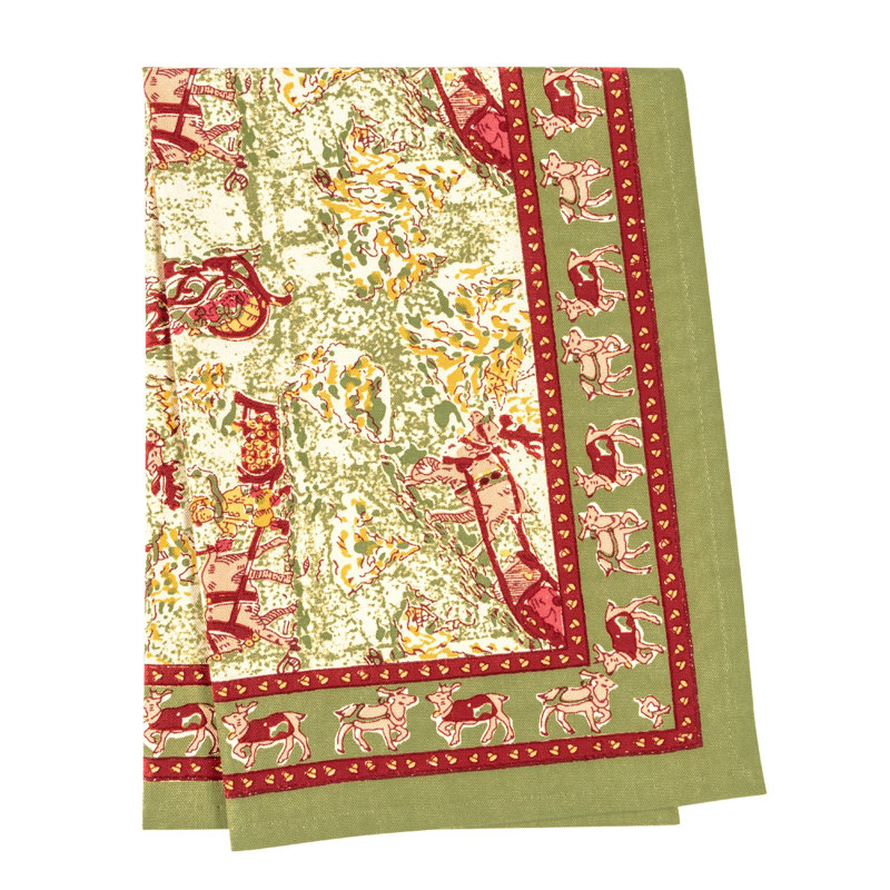 Renne Cotton Tea Towel Kitchen Towel, Red/Green