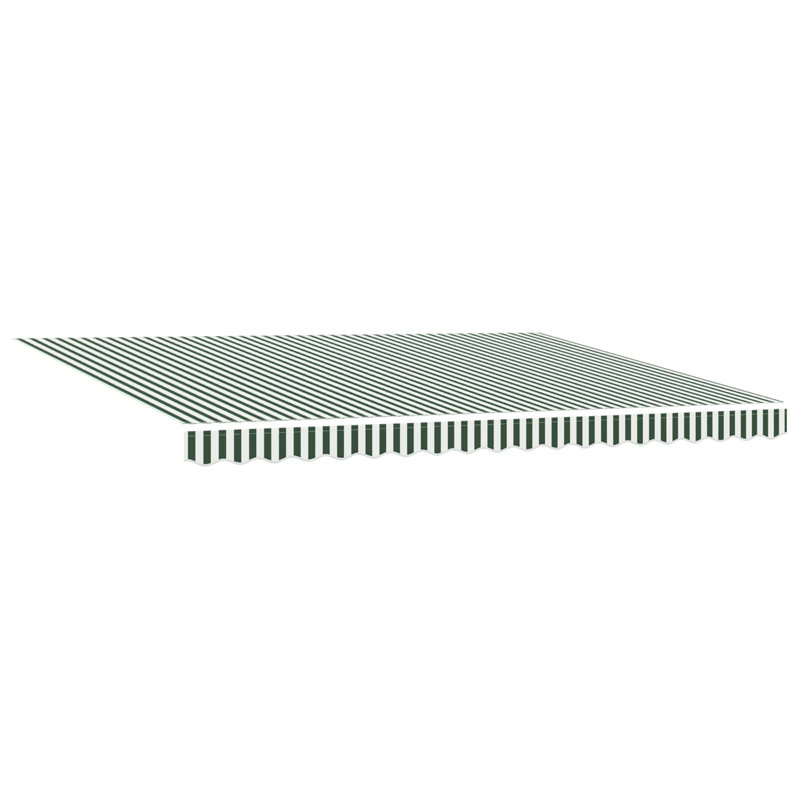 VidaXL Polyester Cover Retractable Patio Awning, 400cm W x 300cm D, Green/White