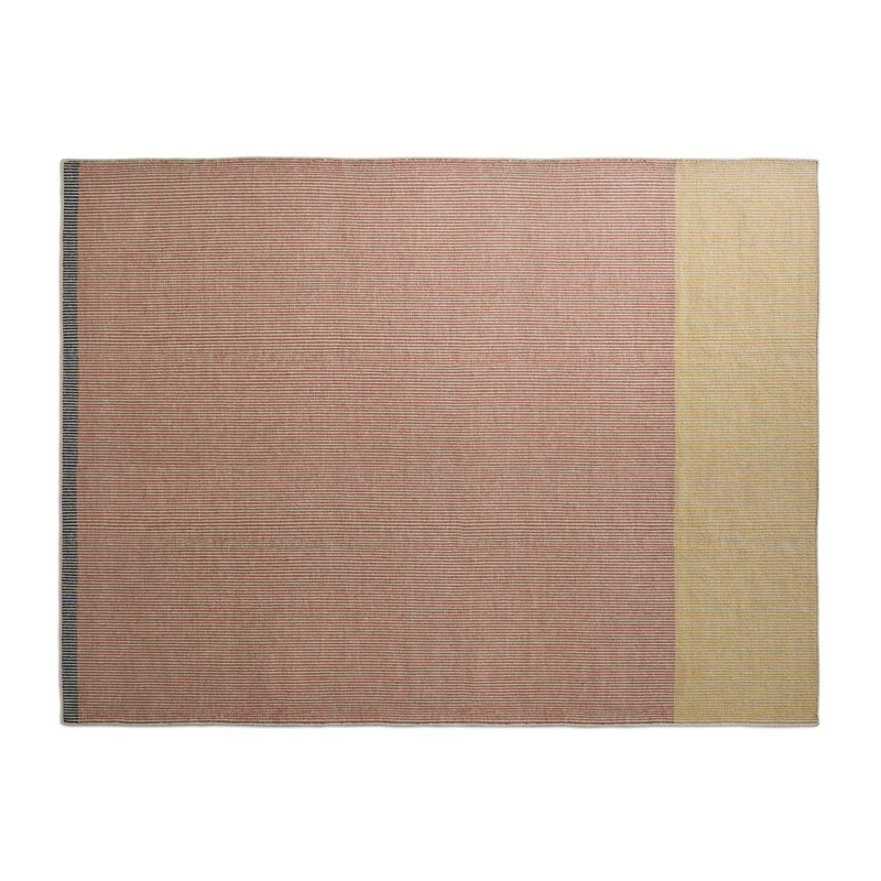 Bousta Wool Striped Area Rug in Orange/Yellow/Gray, Rectangle 9' x 12'