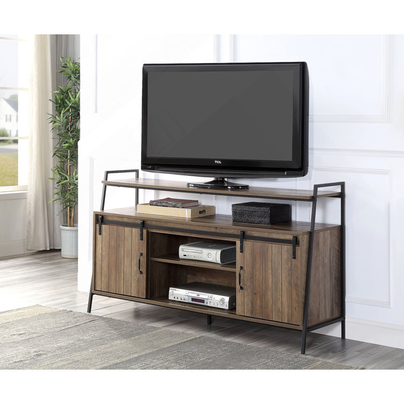 Rashawn TV Stand , Rustic Oak & Black Finish LV00152