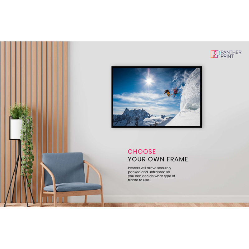 Free Style Skiing Over Glaciers - No Frame Print, 20cm H x 31cm W x 0.5cm D