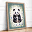 Young Panda Among Flowers Botanical - Print-1423752206-1423752202