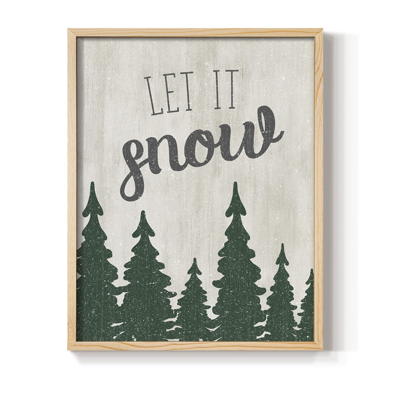 Let It Snow Forest, reproduction encadrée - bois massif, H 15 po x l 12 po