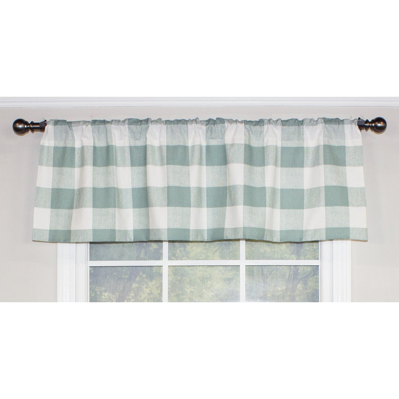Checkered Swag Window Valance, Sage