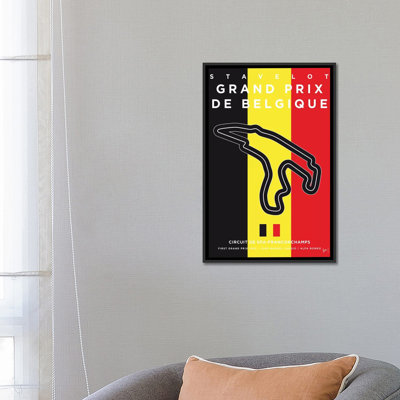 F1 Francorchamps Race Track Minimal Poster by Chungkong - Wrapped Canvas Gallery-Wrapped Canvas Giclée