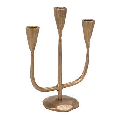Cast Metal Candelabra Antique Brass Finish