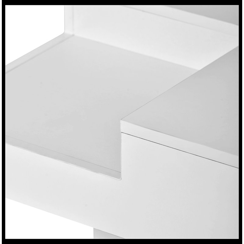 Table basse carrée Jaycelynn, Blanc / noir
