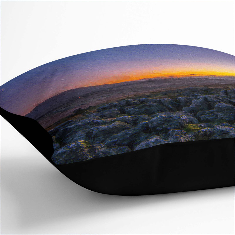 Sunrise over the Yorkshire Dales Cushion with Filling, Black, 55cm H x 55cm W x 20cm D
