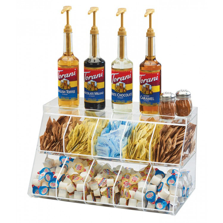 Support à condiments transparent 10 bacs
