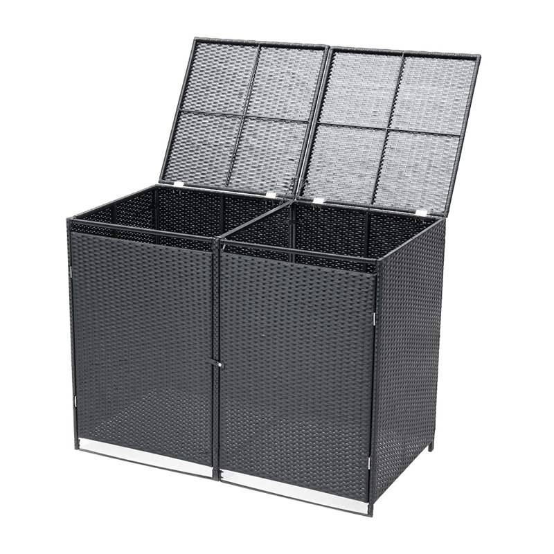 Wicker Bin Store, Black