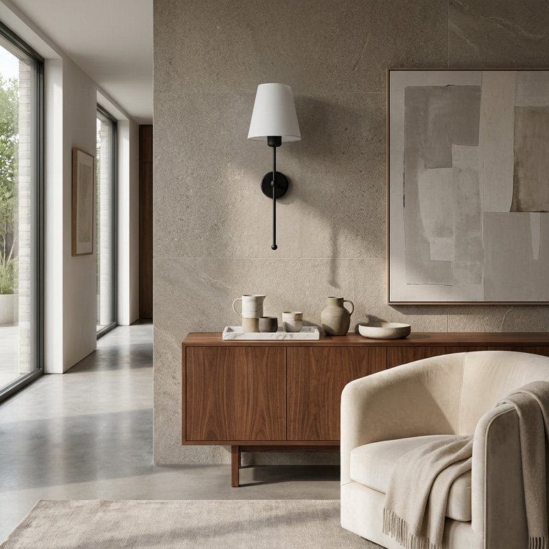 Wall Sconce, Cream / Black