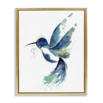 " Modern Blue Hummingbird Flying "