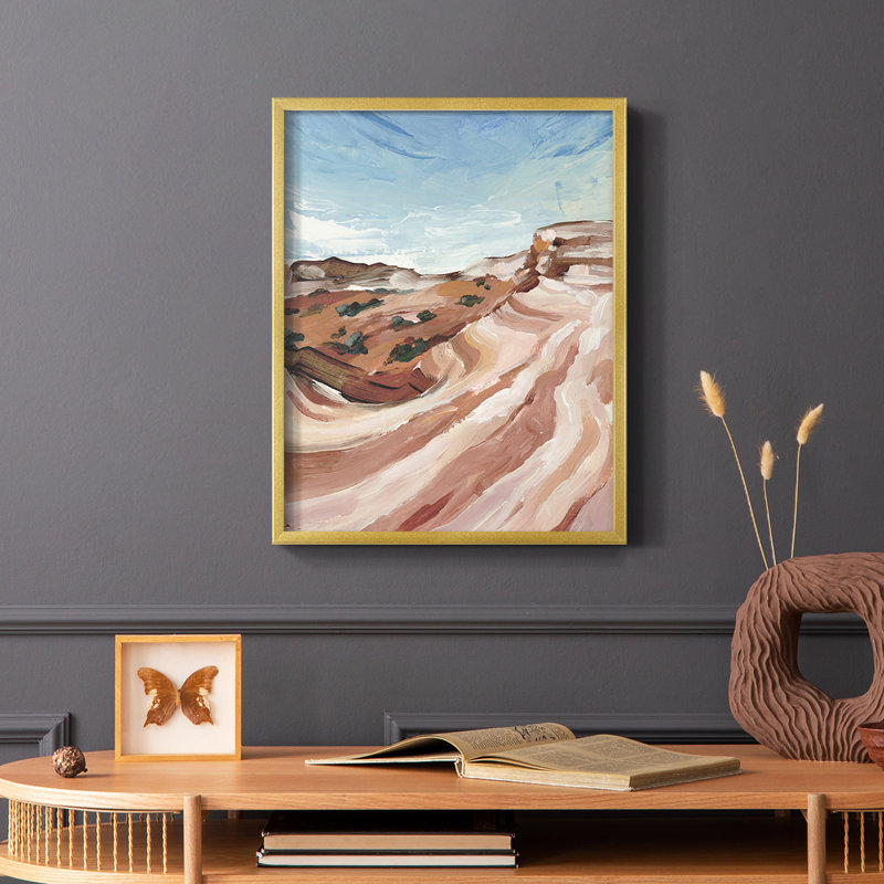 Impasto Plateau II, reproduction encadrée - bois massif, H 14 po x l 11 po, Or