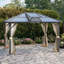 Pavillon de jardin avec conception réglable, structure en métal, 10 x 12 pi et acier pour patio couvert