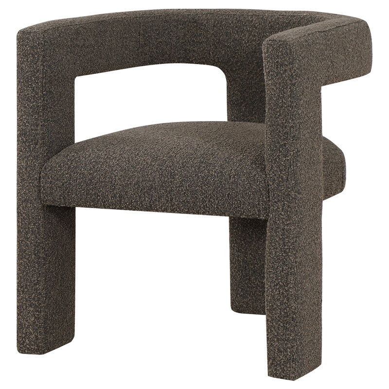 Fauteuil d'appoint rembourré Boucle, Chocolat