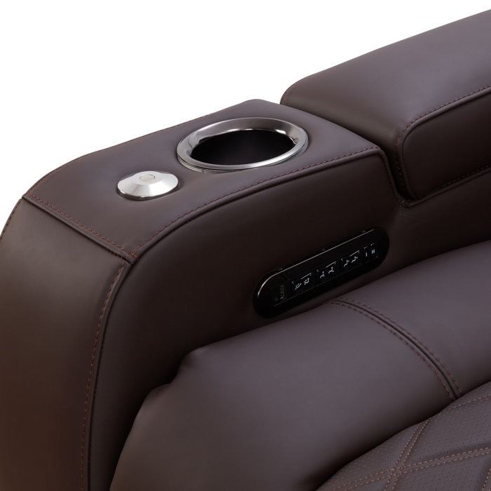 Valencia Theater Seating Leather Home Theater Seating with Cup Holder ...