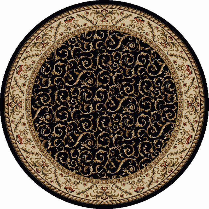 Tapis noir , Rond 5 pi 3 po