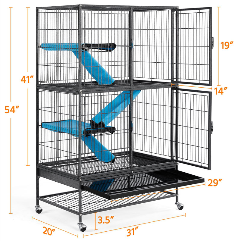 Cage à rat avec rampe Cherrica, Noir