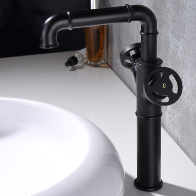 roind Single Hole Dual Handle Industrial Style Bathroom Faucet