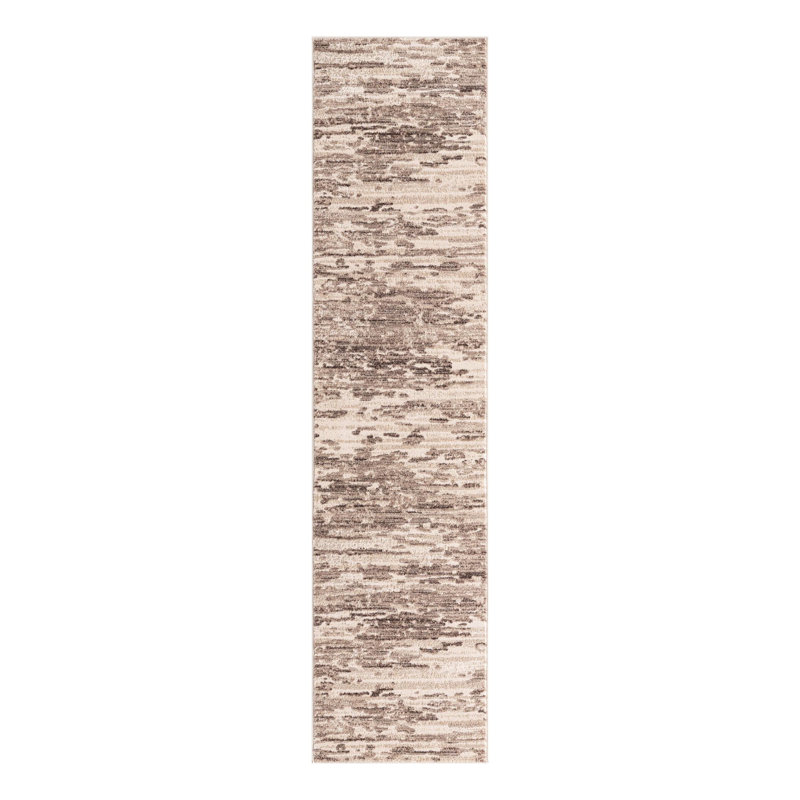 Tapis brun / ivoire Perillo, Tapis de couloir 2 pi x 8 pi